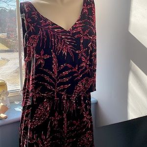 Artisan NY Black /Red Floral Print Ladies Dress 10 New with tags Fully Lined
